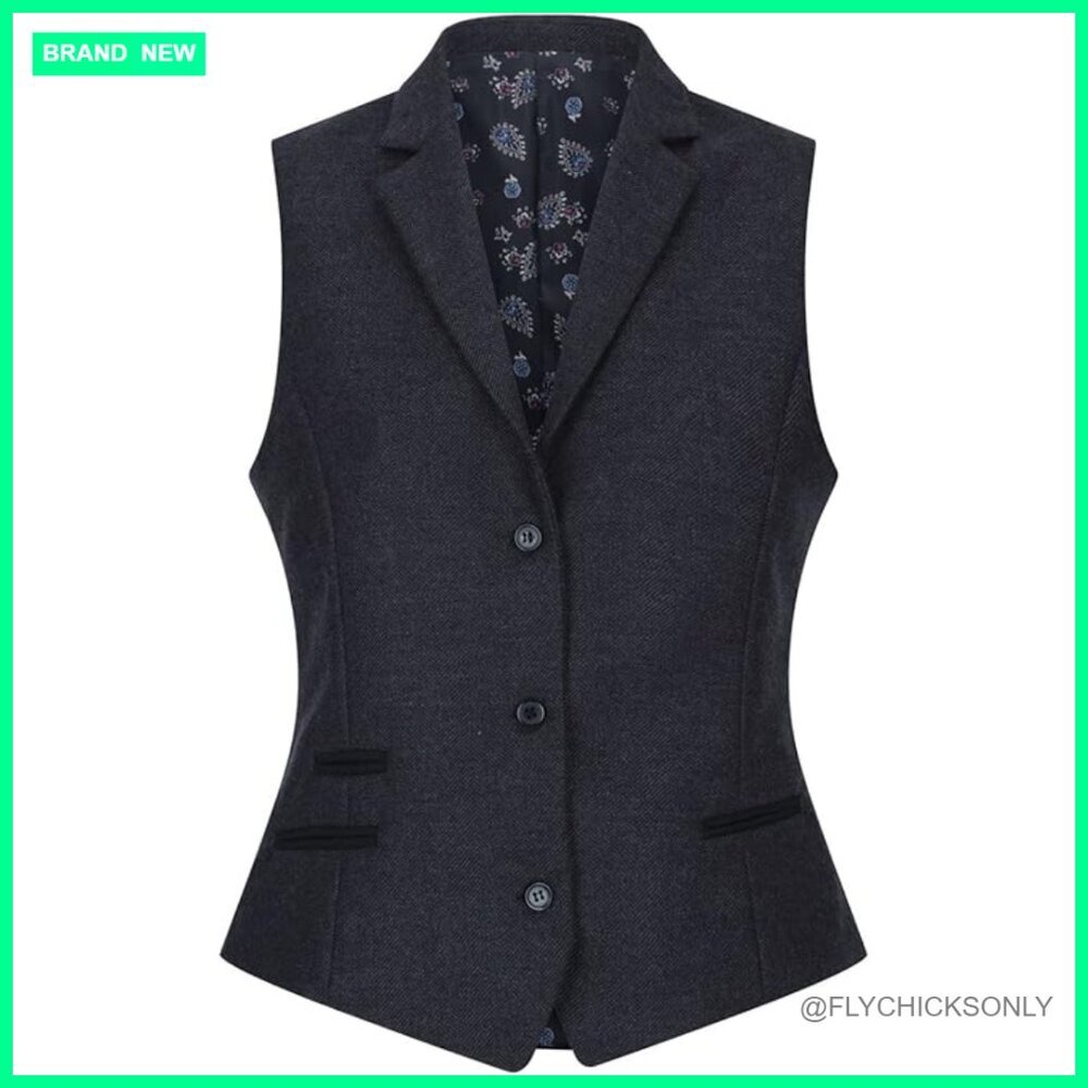 Tweed Herringbone Wool Blazer Waistcoat Slim Fit Vintage 1920s